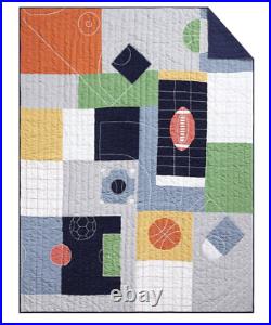 NEW Pottery Barn Kids Field Day Sports Full/Queen Quilt, Basketball, Football