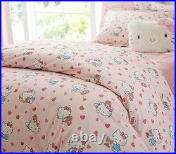 NEW Pottery Barn Kids Hello Kitty Full Queen Duvet Cover & Shams 3 Pieces NWT
