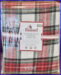 NEW Pottery Barn Kids Holiday Morgan Plaid Flannel Queen 4pc Sheet Set Christmas