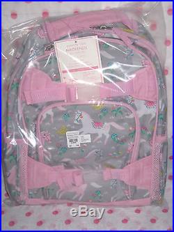NEW Pottery Barn Kids LARGE PINK GREY Horse Backpack 4 PC SET! LAST ONE