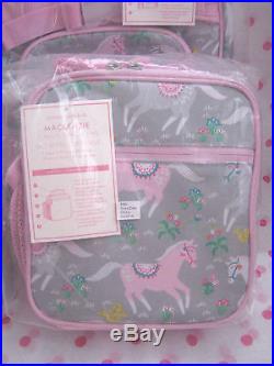 NEW Pottery Barn Kids LARGE PINK GREY Horse Backpack 4 PC SET! LAST ONE