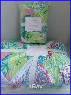 NEW Pottery Barn Kids Lilly Pulitzer PARTY PATCHWORK Twin Quilt + 1 Std Shams