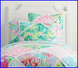 NEW Pottery Barn Kids Lilly Pulitzer Party Patchwork Quilt Pineapple Cove Twin