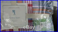 NEW Pottery Barn Kids Madras Plaid Quilt Full-Queen Quilt