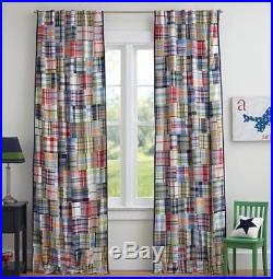 NEW! Pottery Barn Kids Madras blackout curtains 96inch, set of 2, extremely rare
