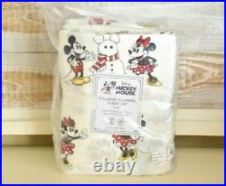 NEW Pottery Barn Kids Mickey Mouse Holiday FULL Cotton FLANNEL Sheet Set NWT