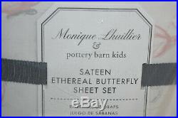 NEW Pottery Barn Kids Monique Lhuillier 5 PC SET Ethereal Sheet Skirt Duvet TWIN