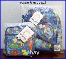 NEW Pottery Barn Kids NEON MULTI DINO Dinosaur Small Backpack+Classic Lunch Bag