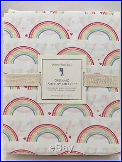 NEW Pottery Barn Kids Organic Rainbow Full 4pc Sheet Set