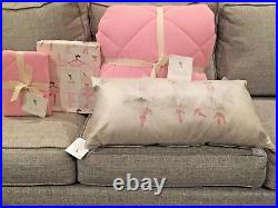 NEW Pottery Barn Kids Pink Cozy Comforter Quilt Sham Ballerina Sheet Set Pillow
