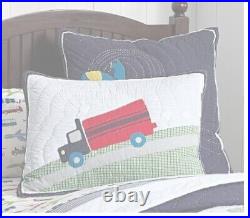 NEW Pottery Barn Kids Quilt Sheets Sham Set Brody Cars Plane Truck Full Queen