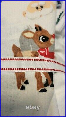 NEW Pottery Barn Kids Rudolph & Bumble Organic Flannel Queen Sheet Set Christmas
