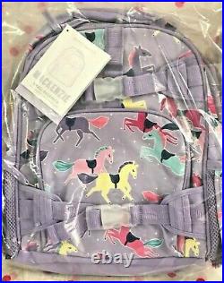 NEW Pottery Barn Kids SMALL Lavender Horse Backpack + CLASSIC LUNCH BAG