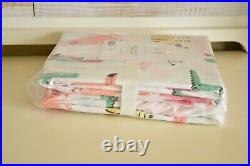 NEW Pottery Barn Kids Silly Palm Beach FULL Sheet Set Animals Colorful NWT