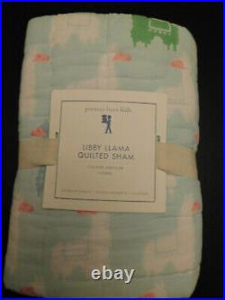 NEW Pottery Barn Kids TWIN Libby Llama Sheet Set and Quilted Euro Sham