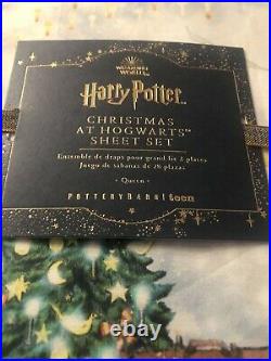 NEW Pottery Barn Teen CHRISTMAS At Hogwarts Harry Potter Queen SHEET Set