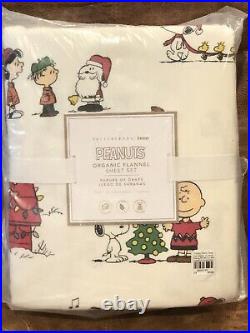 NEW Pottery Barn Teen Flannel Peanuts Holiday Full Sheet Set, Christmas, Kids
