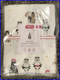 NEW Pottery Barn Teen Star Wars Holiday Organic Cotton Queen 4pc Sheet Set, Kids