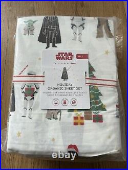 NEW Pottery Barn Teen Star Wars Holiday Sheet Set FULL Christmas Organic