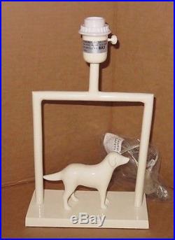 NIB Pottery Barn Kids Baby Nursery Dog Ceramic Lamp Base, White, NEW RARE