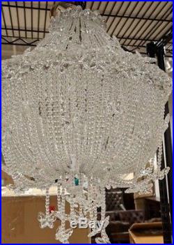NIB Pottery Barn Kids Monique Lhuillier Butterfly chandelier clear glass crystal