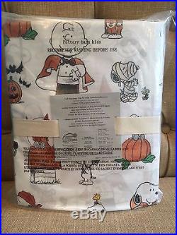 NWT In Plastic POTTERY BARN KIDS Peanuts Snoopy Halloween Sheet Set Full New