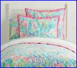 NWT Lilly Pulitzer Pottery Barn Kids PBK Mermaid Cove Quilt Full/ Queen