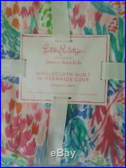 NWT Lilly Pulitzer Pottery Barn Kids PBK Mermaid Cove Quilt Full / Queen F/Q