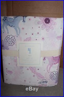 NWT Pottery Barn Kids Aria queen sheet set sheets horse lavender blue