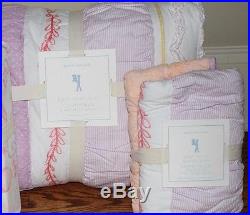 NWT Pottery Barn Kids Bailey Ruffle twin quilt & standard sham coral pink