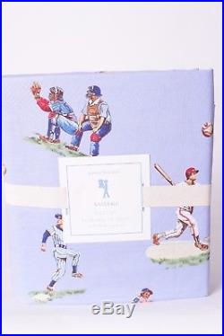 NWT Pottery Barn Kids Baseball full sheet set blue vintage