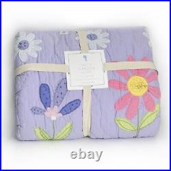 NWT Pottery Barn Kids Daisy Garden purple pink floral Full Queen quilt comforter