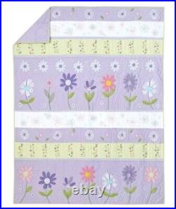 NWT Pottery Barn Kids Daisy Garden purple pink floral Full Queen quilt comforter