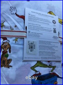 NWT! Pottery Barn Kids Dr. Seusss The Grinch & Max Organic Sheet Set/Queen/$139