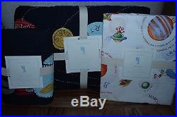 NWT Pottery Barn Kids Eric Astronaut twin quilt, sham & sheet set outer space