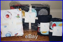 NWT Pottery Barn Kids Eric Space QUEEN quilt, 2 euro shams & Nathan sheet set