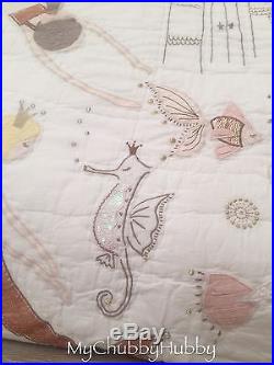 NWT Pottery Barn Kids ISABELLE CASTLE TWIN QUILT Sham SHEETS & MERMAID Pillow