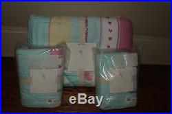 NWT Pottery Barn Kids Isla Surf Patch FQ quilt & 2 shams full queen girls pink