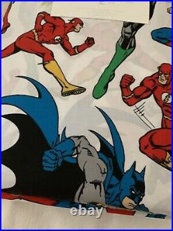 NWT Pottery Barn Kids JUSTICE LEAGUE FULL Sheets BATMAN SUPERMAN Superhero