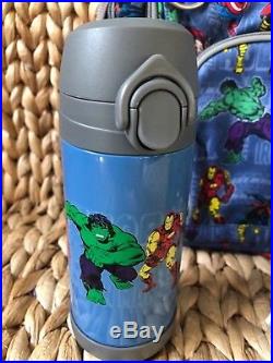 NWT Pottery Barn Kids Marvel Small Backpack Medium Water Bottle Retro Lunch Box