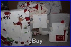NWT Pottery Barn Kids North Pole twin quilt, std sham & flan sheet set Christmas