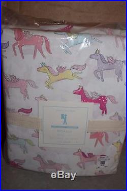 NWT Pottery Barn Kids Pegasus queen sheet set sheets horse pink yellow
