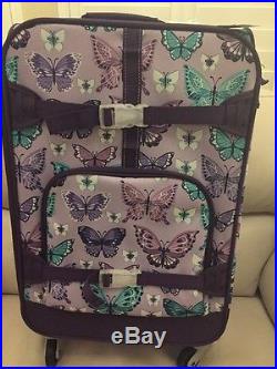 NWT Pottery Barn Kids Pretty Butterfly MACKENZIE Spinner Suitcase Luggage LARGE