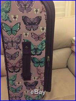 NWT Pottery Barn Kids Pretty Butterfly MACKENZIE Spinner Suitcase Luggage LARGE
