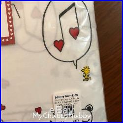 NWT Pottery Barn Kids SNOOPY VALENTINE QUEEN Sheets PEANUTS HEART SOLD OUT