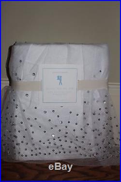 NWT Pottery Barn Kids Sequin Tulle twin bed skirt silver