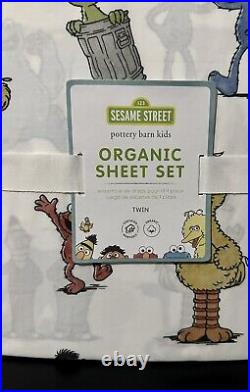NWT Pottery Barn Kids Sesame Street Organic Sheet 3 pc Set Twin Size