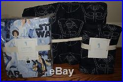NWT Pottery Barn Kids Star Wars Darth Vader navy twin quilt, sham & sheet set