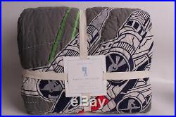 NWT Pottery Barn Kids Star Wars X-Wing & Tie Fighter FQ quilt full queen f/q