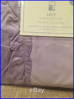 NWT Set/2 Pottery Barn Kids Lucy Velvet Blackout Curtains Drapes 44x84 Lavender